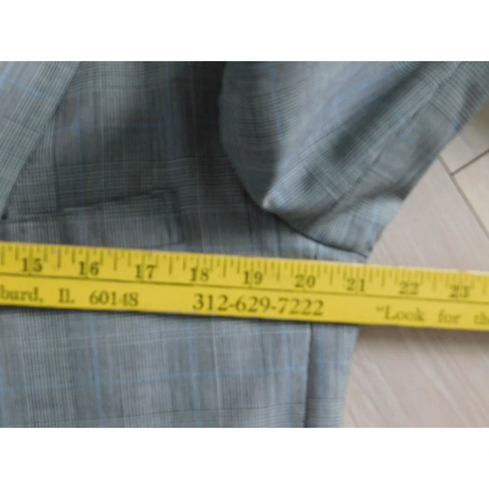 Brooks Brothers Makers Suit Mens 42L 36x31 Gray Wool Glen Plaid 2 Piece Made USA